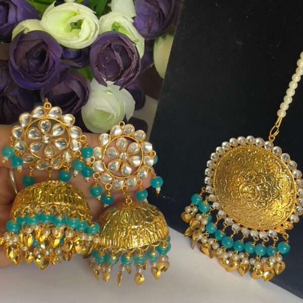 Sky blue jhumkies