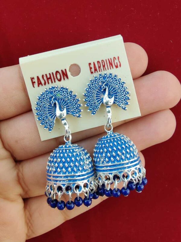 Royal Blue Jhumki Earrings