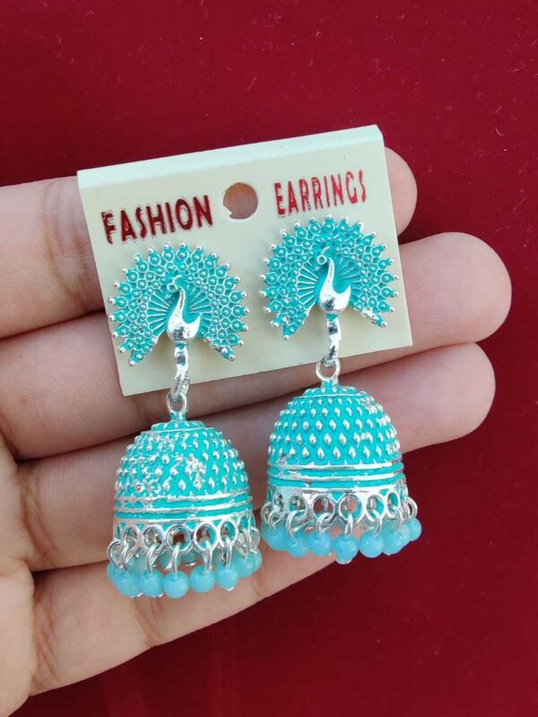 Sky Blue Jhumki Earrings