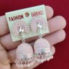 Peach Jhumki Earrings