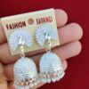 White Jhumki Earrings