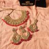 kundan necklace magenta