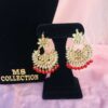 kundan red earrings