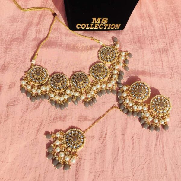 grey necklace set