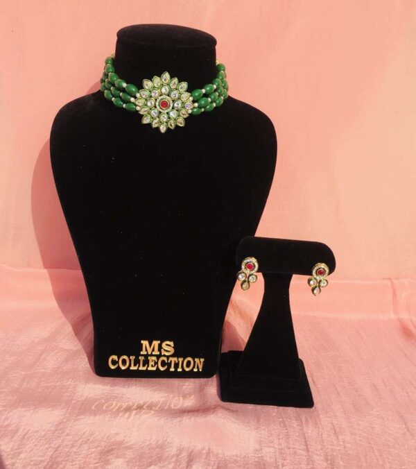 green beads necklace