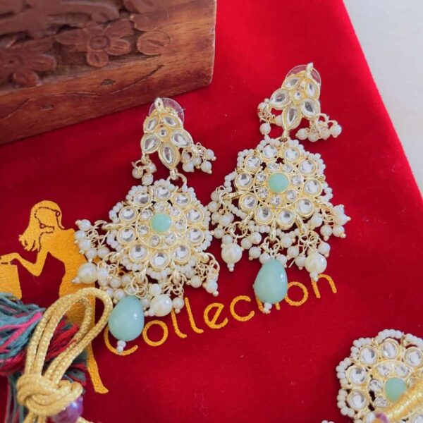 mint color earrings