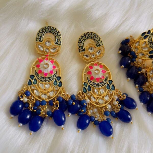 blue minakari earrings