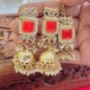 orange polki earrings