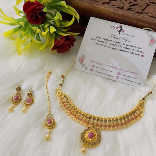 purple beads necklace set