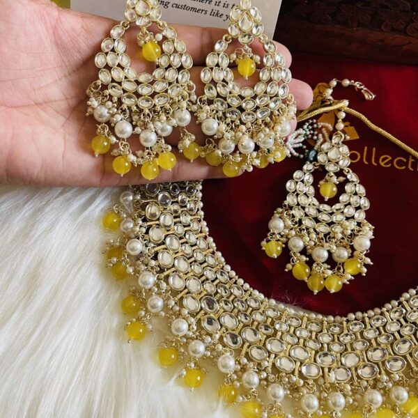 yellow polki set