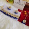 royal blue kundan set