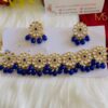 kundan royal blue jewelry
