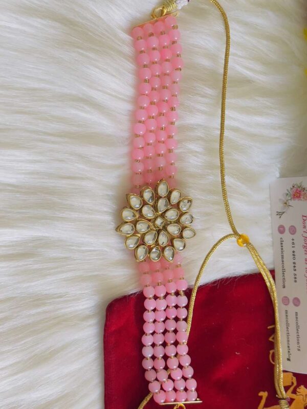 pink kundan necklace