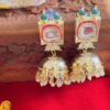 multicolor uncut earrings