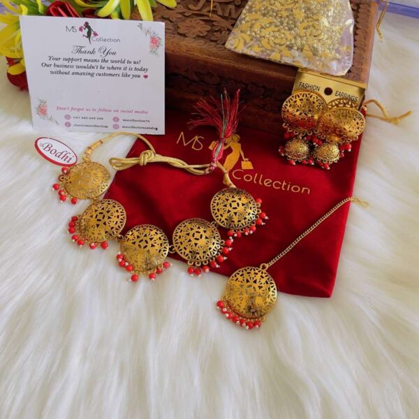 red beads punjabi jewelry