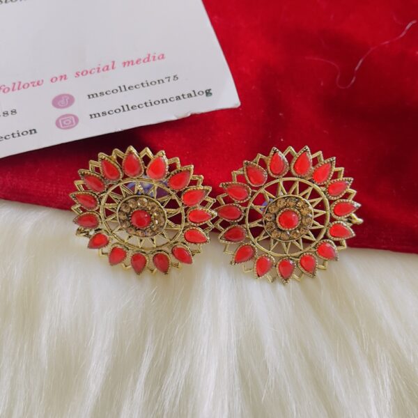 red beads earrings