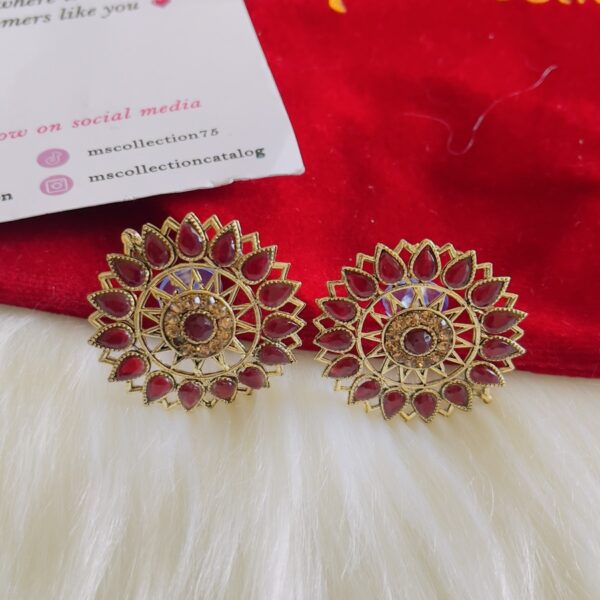 Wine beads earrings