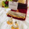 kundan yellow necklace