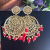 Kundan red earrings