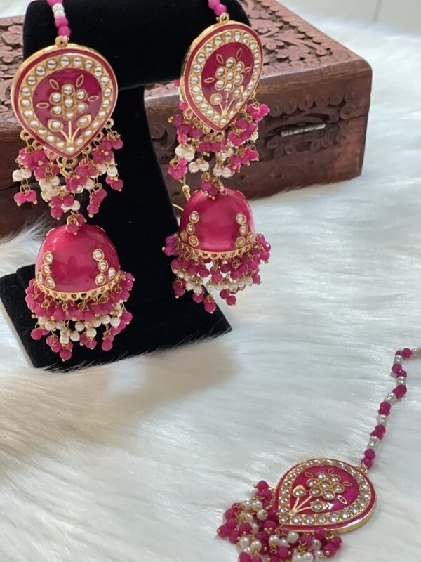 Hot pink Meenakari