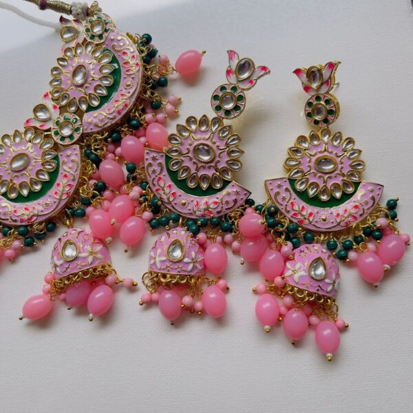 Husna meenakari pink earrings