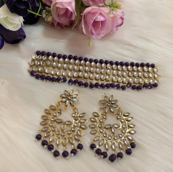 Beautiful Blue Beads Kundan Necklace