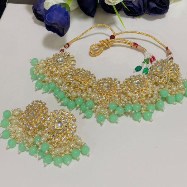Floral Deisgn Kundan Jewellery Set
