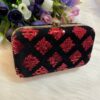 Beautifully Embellished Red and Black Clutch