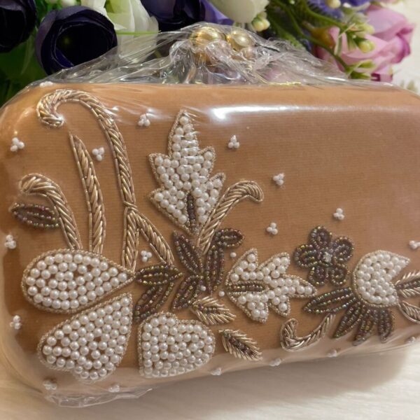 Golden Embroidered Fancy Clutch