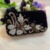 Beautiful Black Embroidered Fancy Clutch Bag