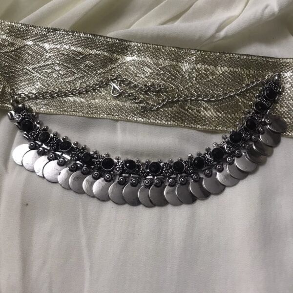 Kolhapuri Black Beads Oxidised Necklace