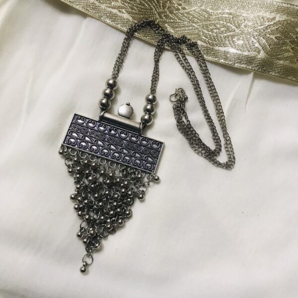 MS Collection Antique Black Oxidised Pendant Set