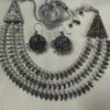 Oxidised Multilayer Necklace with Jhumki earrings
