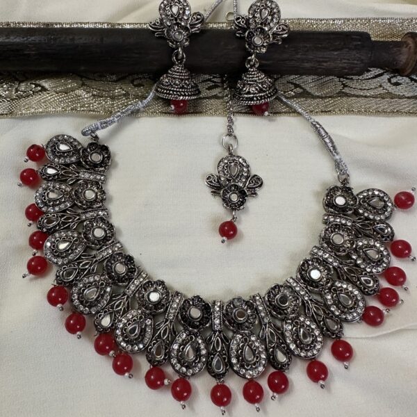 Red Beads Oxidised Jewellery