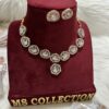 Rose Gold Plated Polki Necklace with stud