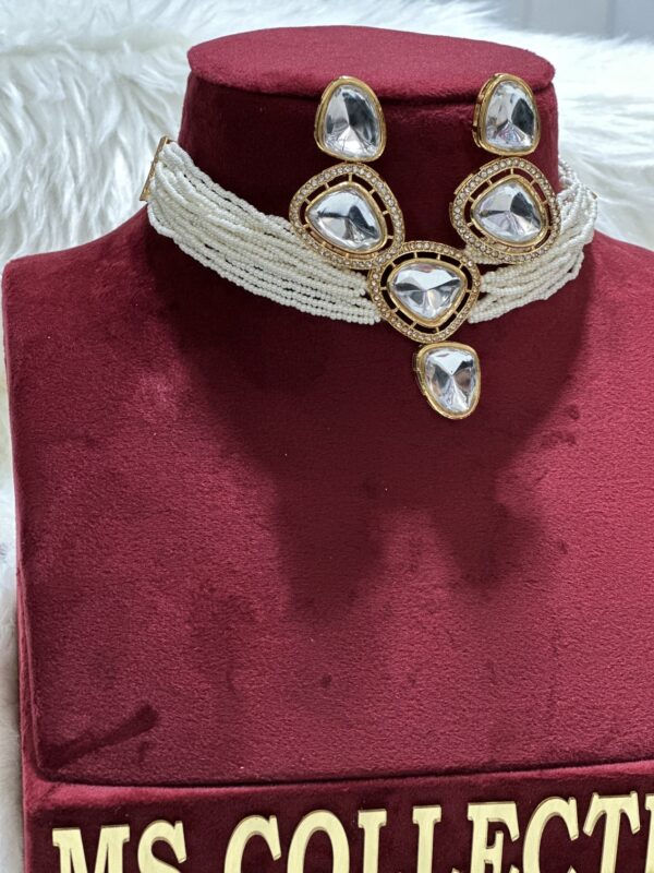 MS Collection Gunmetal Rajasthani Polki Set