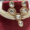Gunmetal Rajasthani Polki choker