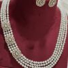 Kundan and Pearl Long Necklace with Studs