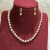 Mala with white pearls and Golden Danglers