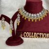 Yellow High Quality Uncut Kundan set