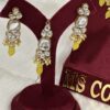 Yellow Uncut Kundan Earrings and Tikka