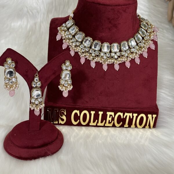 Pink High Quality Uncut Kundan set