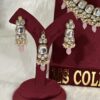 Pink Uncut Kundan Earrings and Tikka