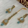Indian Kundan earrings and tikka