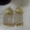Golden with pearl dangler earrings