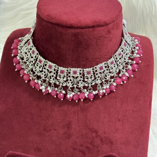 magenta beads AD set