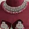 Magenta beads AD jewellery