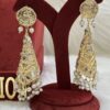 Cone shape white beaded earrings