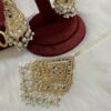 Cone shape white beaded tikka