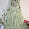 Green Hand Embroidery Anarkali Frock Suit